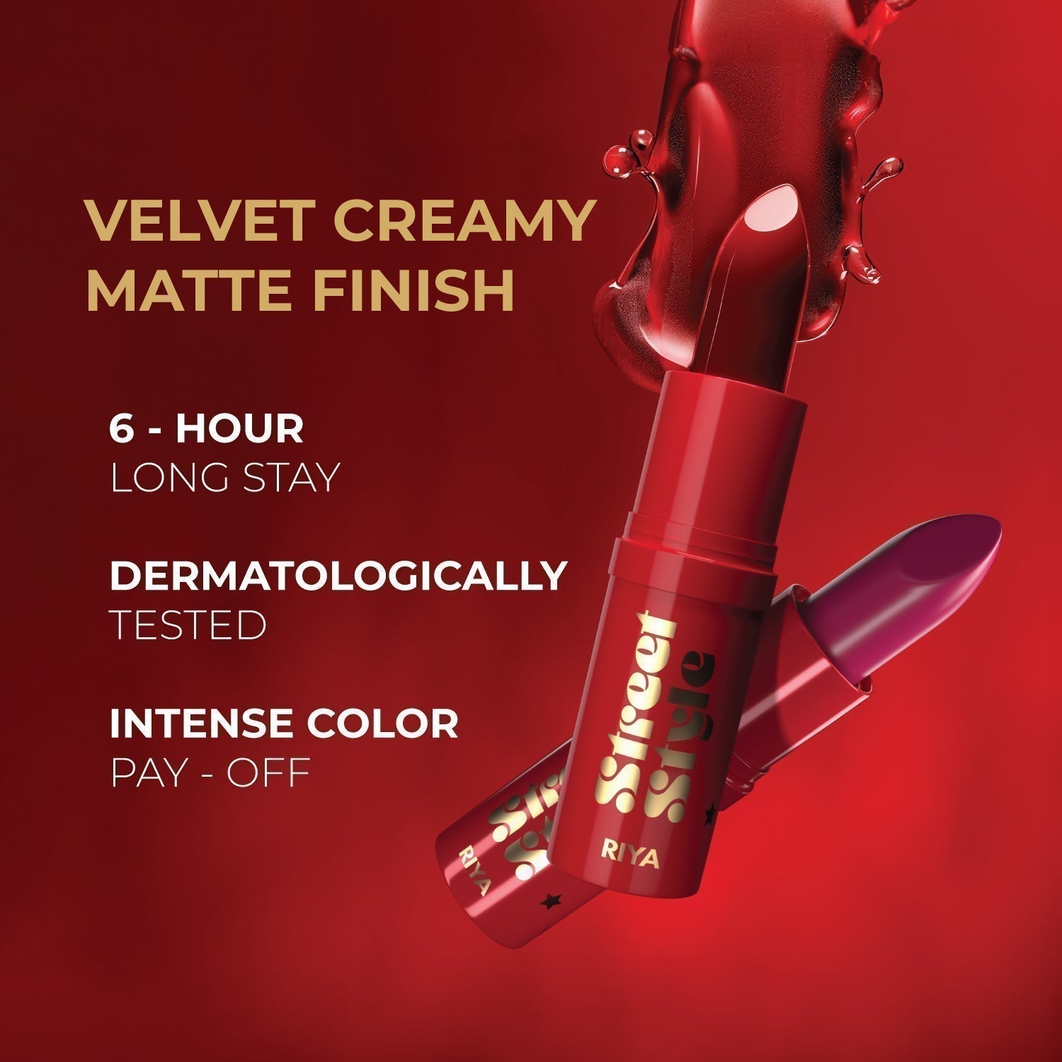 Street Style Creamy Matte Bullet Lipstick Crimson