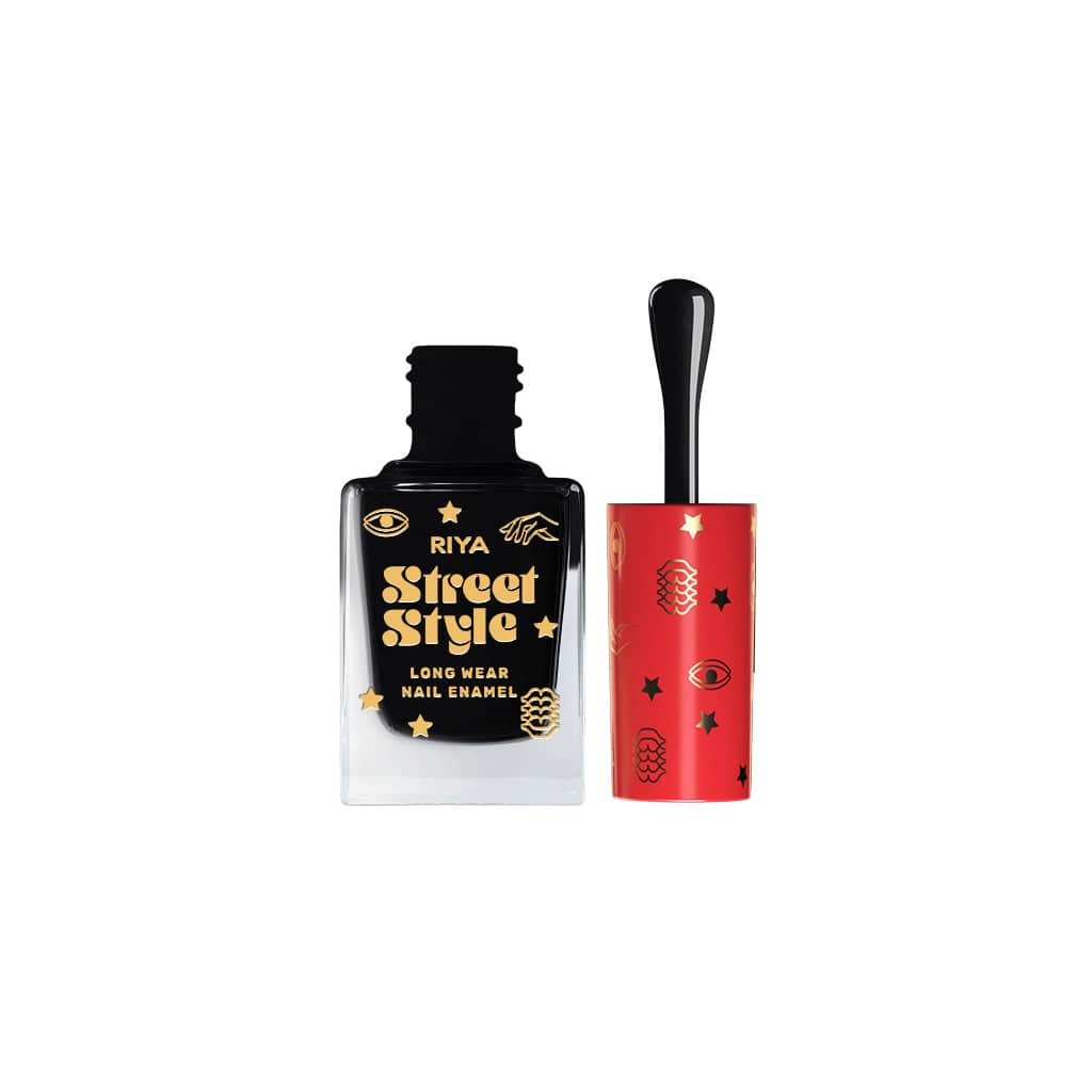 Street Style Long Wear, Quick Drying, Glossy Finish, 7-Free Formula, Nail Enamel, 100% Vegan &amp; Cruelty Free, Shade SS 127, My Black,12 ML