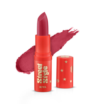 Street Style Creamy Matte Bullet Lipstick Berry Red - House of RIYA
