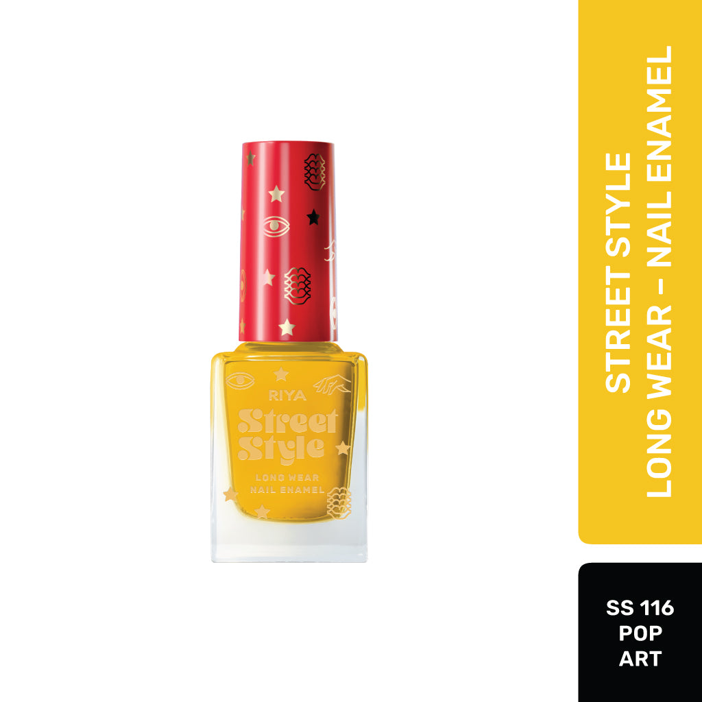 Street Style Long Wear, Quick Drying, Glossy Finish, 7-Free Formula, Nail Enamel, 100% Vegan &amp; Cruelty Free, Shade SS 116, Pop Art,12 ML