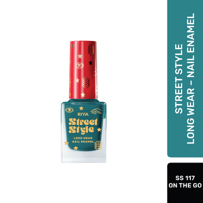 Street Style Long Wear, Quick Drying, Glossy Finish, 7-Free Formula, Nail Enamel, 100% Vegan &amp; Cruelty Free, Shade SS 117, On-the-Go,12 ML