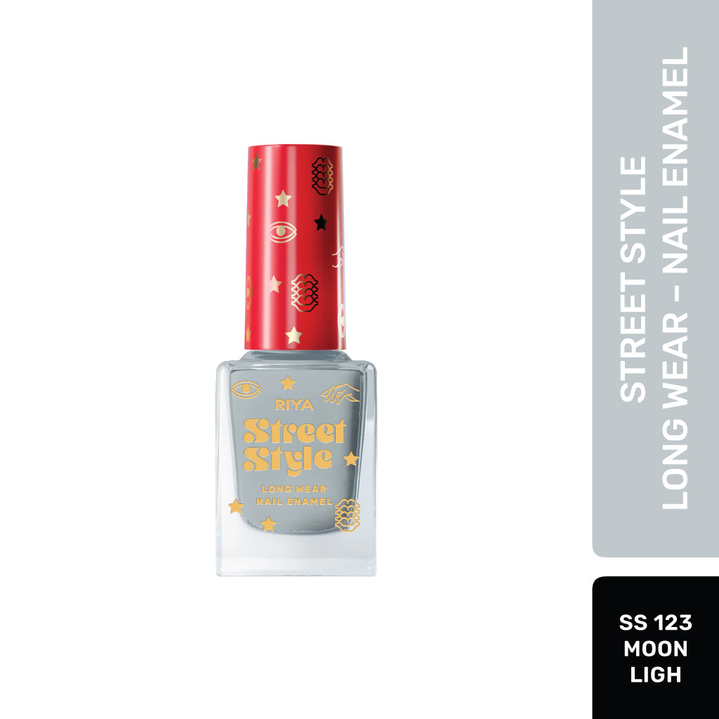 Street Style Long Wear, Quick Drying, Glossy Finish, 7-Free Formula, Nail Enamel, 100% Vegan &amp; Cruelty Free, Shade SS 123, Moon Light, 12 ML