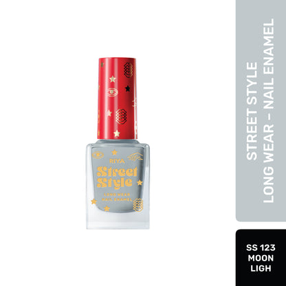 Street Style Long Wear, Quick Drying, Glossy Finish, 7-Free Formula, Nail Enamel, 100% Vegan &amp; Cruelty Free, Shade SS 123, Moon Light, 12 ML