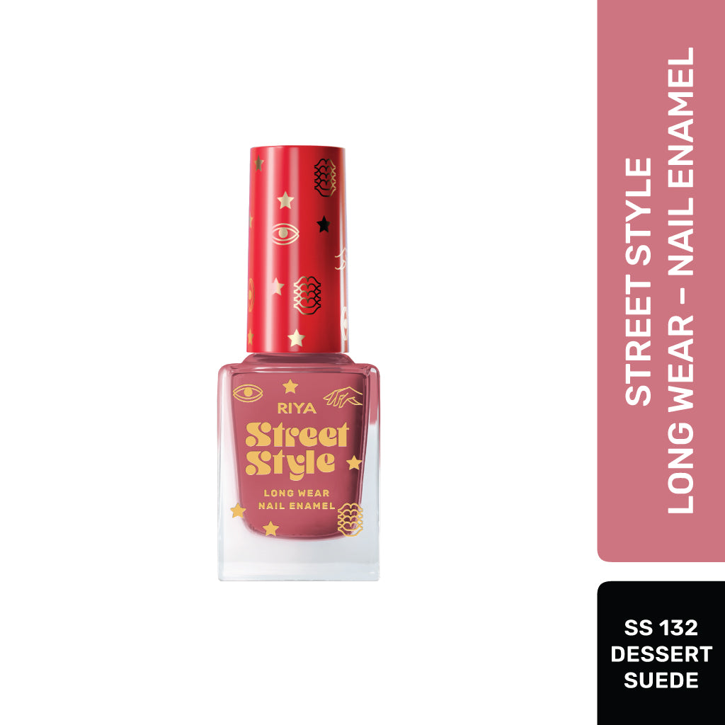 Street Style Long Wear, Quick Drying, Glossy Finish, 7-Free Formula, Nail Enamel, 100% Vegan &amp; Cruelty Free, Shade SS 132, Dessert Suede,12 ML