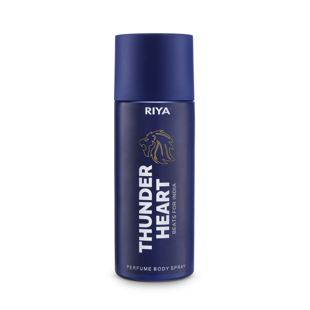 RIYA THUNDER HEART BEATS FOR INDIA, BLUE &amp; WHITE DEODORANT BODY SPRAY LONG LASTING, HEARTBEAT OF INDIA 150 X 2…