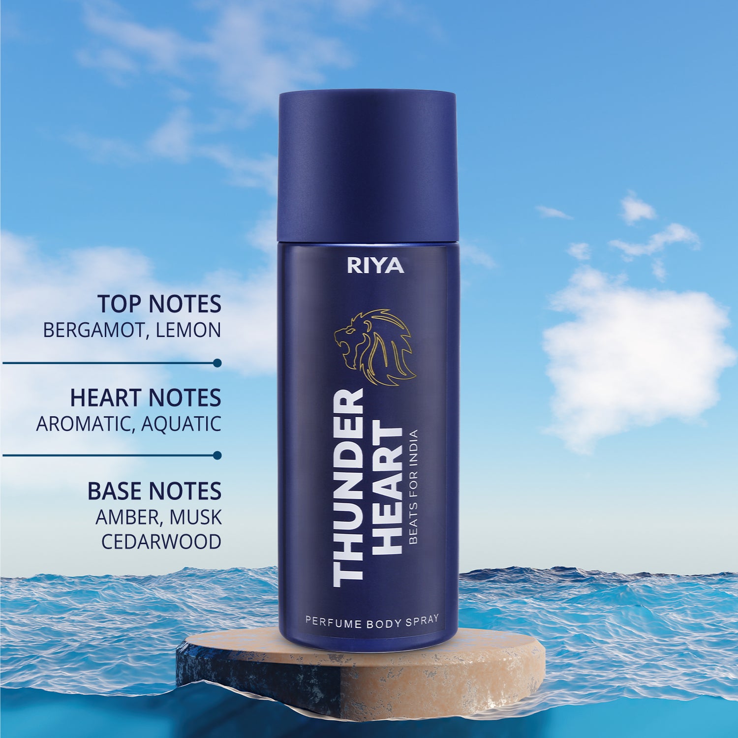 Riya Thunder Heart Blue and Melody Orchestra Deodorant Combo Pack of 2