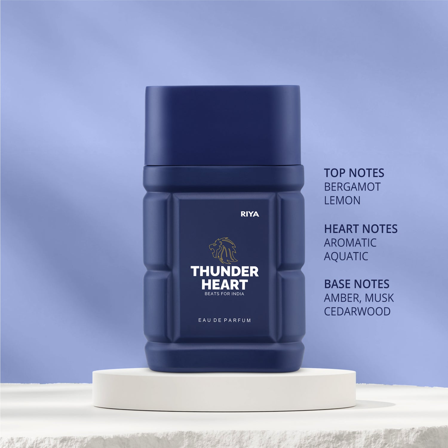 THUNDERHEART BEATS FOR INDIA Blue Perfume (100 ml) &amp; White Deo (150 ml) For Men &amp; Women, Long Lasting Fragrance , Aquatic &amp; Amber Notes, Pack of 2