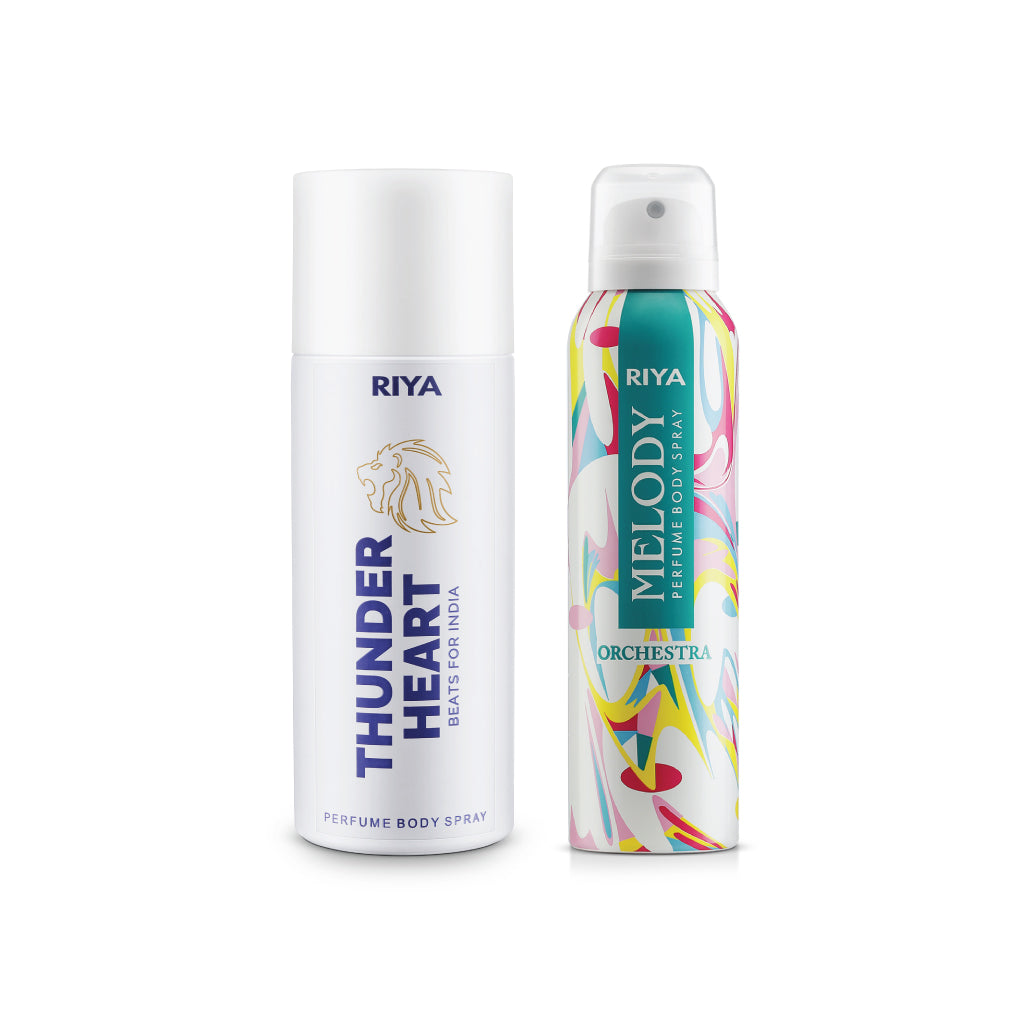 Thunder Heart White and Melody Orchestra Pack of 2 Deodorants - Riya Lifestyle