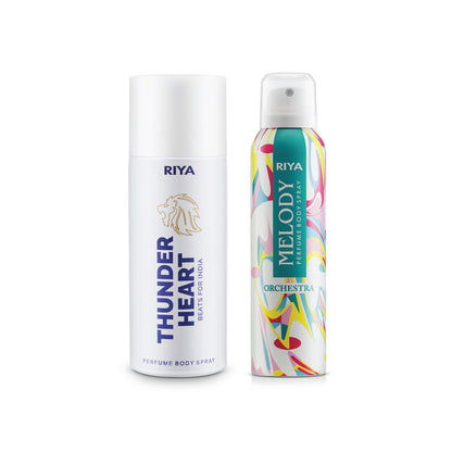 Thunder Heart White and Melody Orchestra Pack of 2 Deodorants - Riya Lifestyle