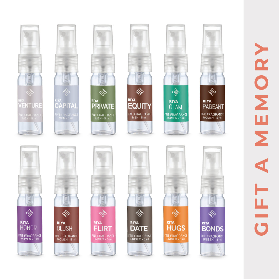 Riya Xploriya Gift A Memory | 12 x 5ml | 60ml | Eau De Parfum