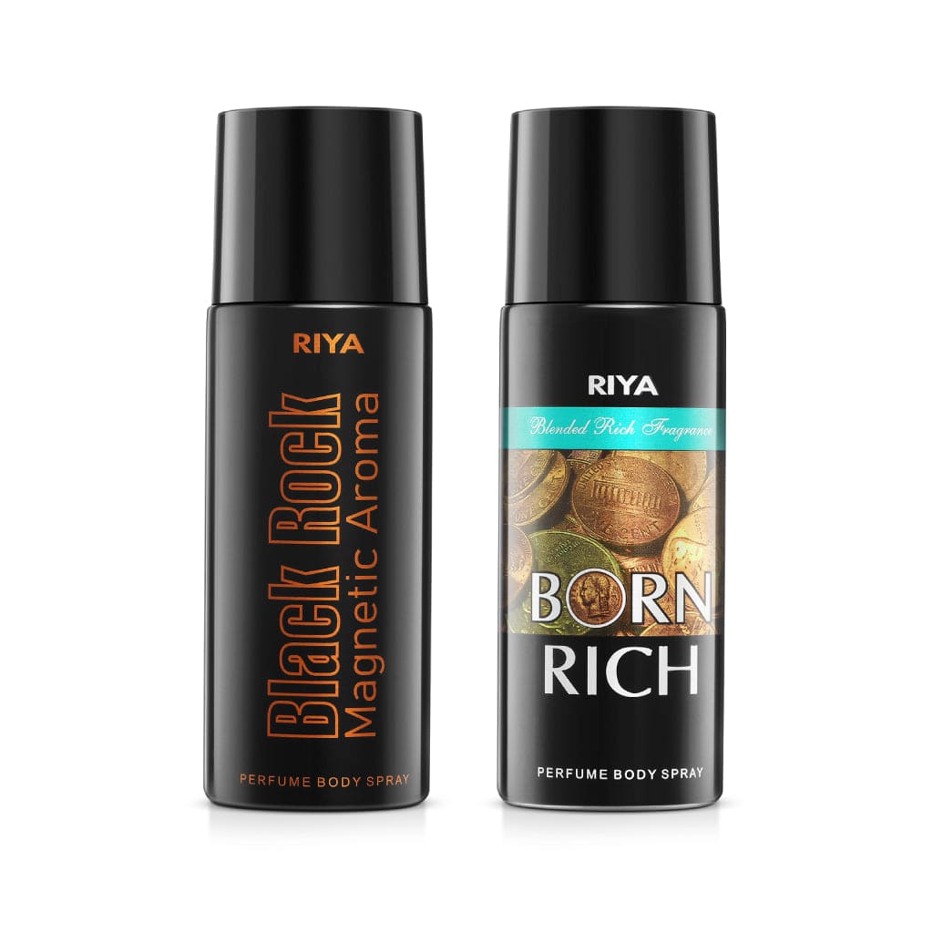 Black Rock &amp; Born Rich Pack of 2 Men Deodorants - Riya Lifestyle