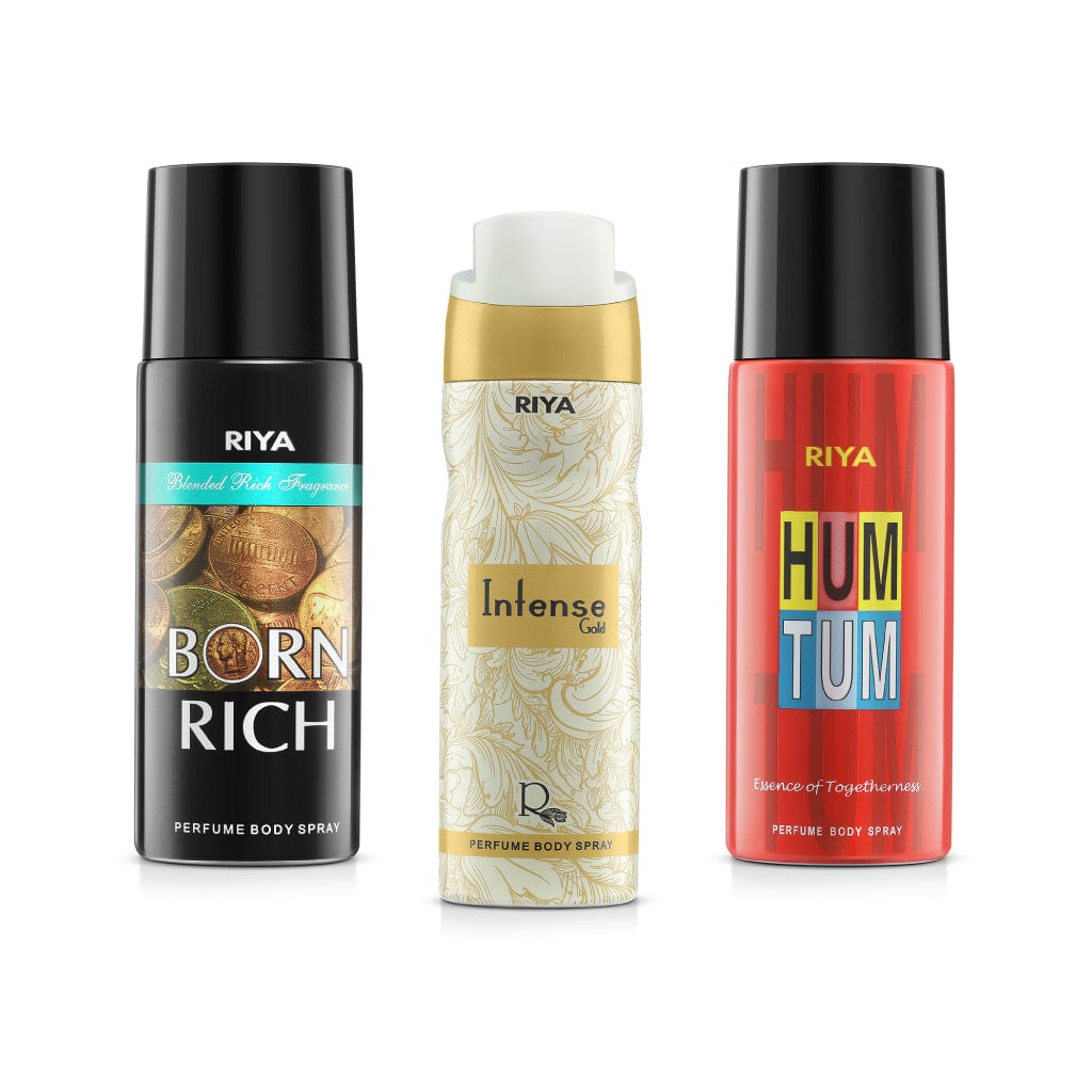 Born Rich Intense Gold &amp; Hum Tum Pack of 3 Deodorants - Riya Lifestyle