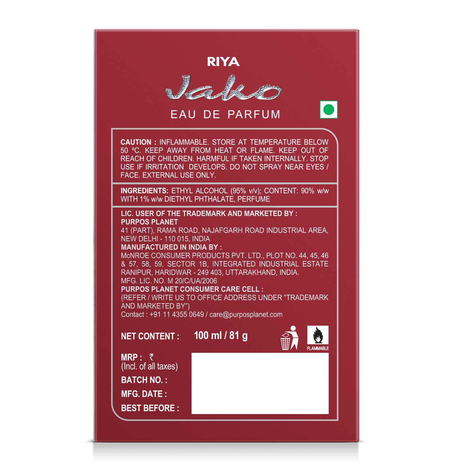 Jako | Unisex Perfume | 100 ml Eau De Parfum